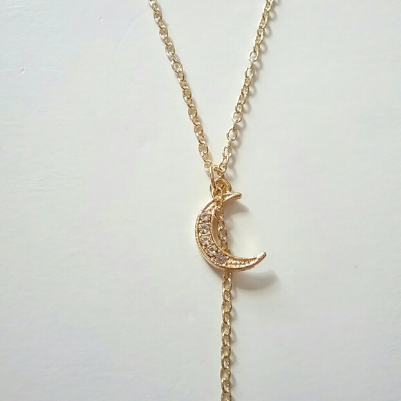 Gold Moon & Star Dangle Necklace - Picture 3 of 8